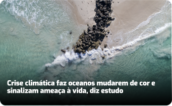notícia sobre o oceano mudando de cor por conta das altas temperaturas